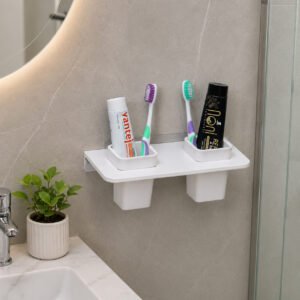 Double Square Shape Glass And Holder