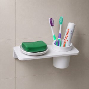 Round Soap Dish With Glass Holder