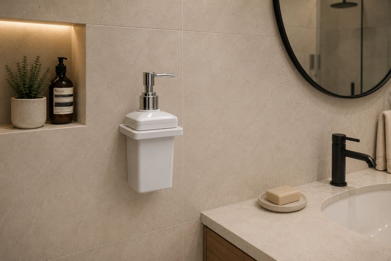 Square Shape Dispenser Bottle With Holder