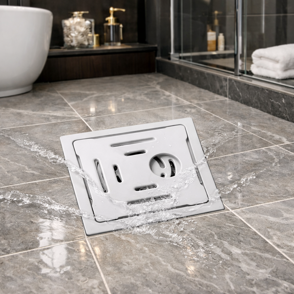 Maze Cut Square Floor Drain with Trap